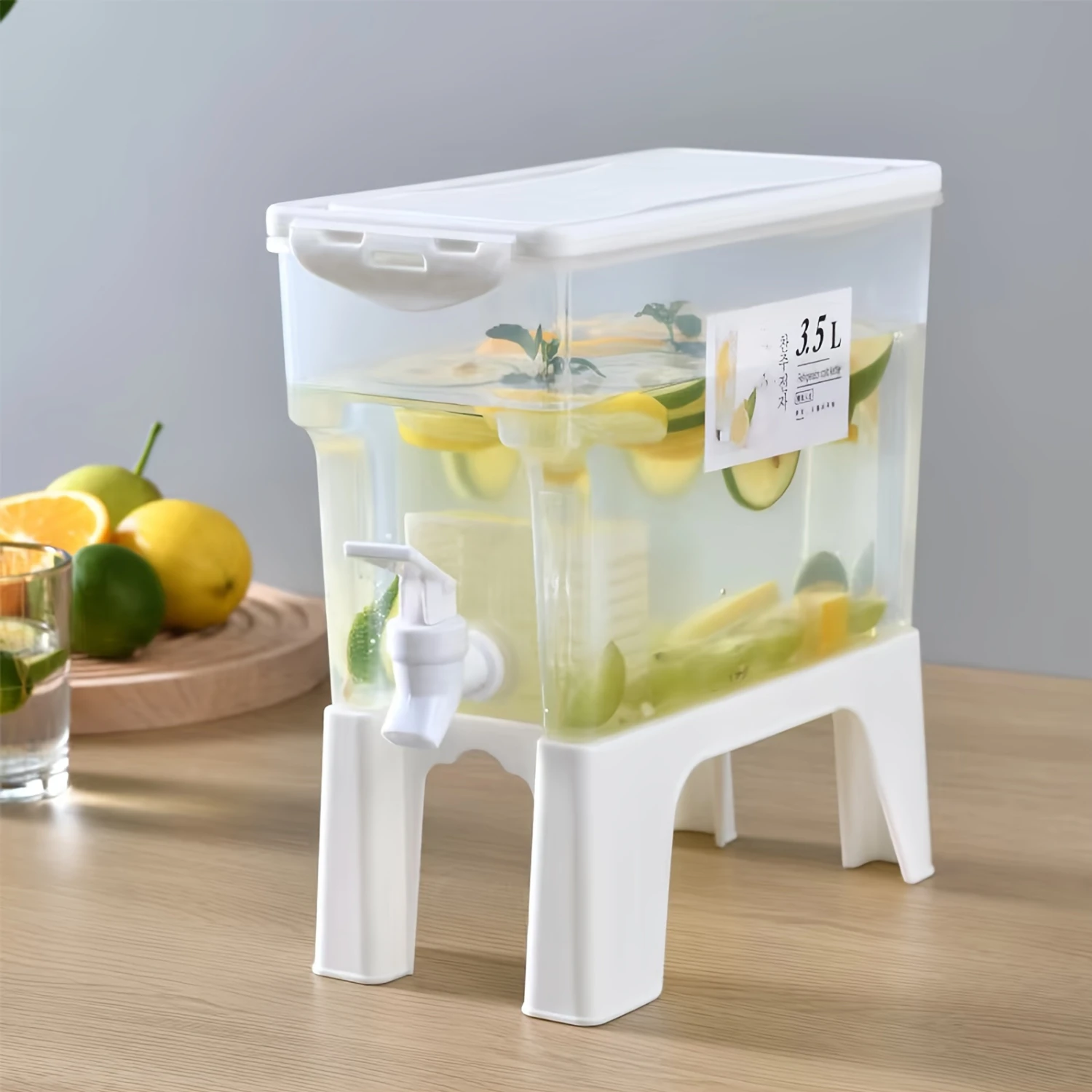 1pc 3.5L/118oz Summer Homemade Drink Water Bottle With Faucet, Household Refrigerator, Cold White Open, Juice Juice Drink Tea Bu
1pc 3.5L/118oz Summer Homemade Drink Water Bottle With Faucet, Household Refrigerator, Cold White Open, Juice Juice Drink Tea Bu