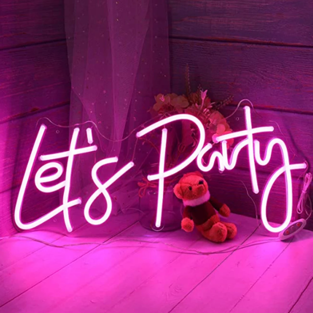 Large Pink Lets Party Neon Sign For Wall Art Decor Neon Sign For Bar Restaurant Gender Display Nightclub Wedding Party Light
Large Pink Lets Party Neon Sign For Wall Art Decor Neon Sign For Bar Restaurant Gender Display Nightclub Wedding Party Light