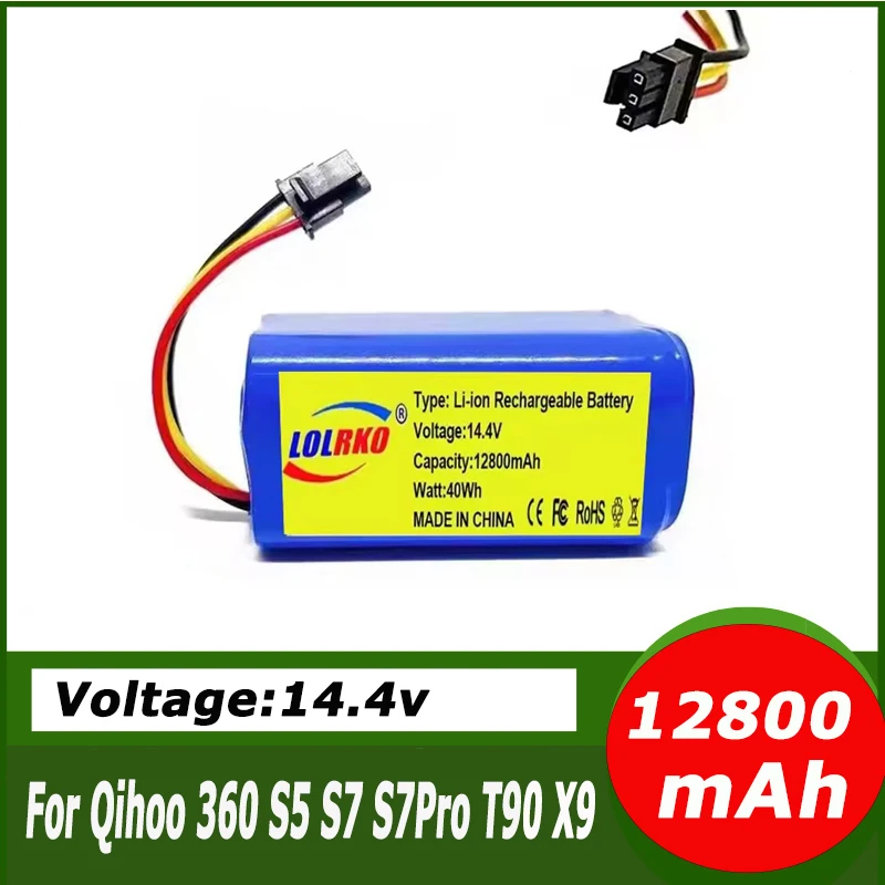 14.8V 12800mAh Robot Vacuum Cleaner Battery Pack for Qihoo 360 S5 S7 S7Pro T90 X9 Robotic Vacuum Cleaner Replacement Batteries
14.8V 12800mAh Robot Vacuum Cleaner Battery Pack for Qihoo 360 S5 S7 S7Pro T90 X9 Robotic Vacuum Cleaner Replacement Batteries