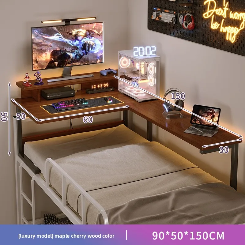 Firm Bed computer desk, simple suspended bedside shelf in college dormitory, corner game e-sports office desk
Firm Bed computer desk, simple suspended bedside shelf in college dormitory, corner game e-sports office desk