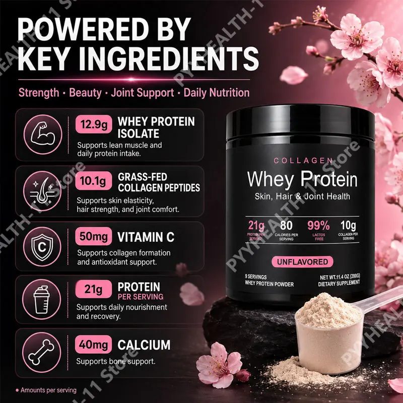 Whey Protein Powder Unflavored Muscle Recovery Joint Health Skin Hydration Grass-Fed Collagen Daily Nutrition Support
Whey Protein Powder Unflavored Muscle Recovery Joint Health Skin Hydration Grass-Fed Collagen Daily Nutrition Support