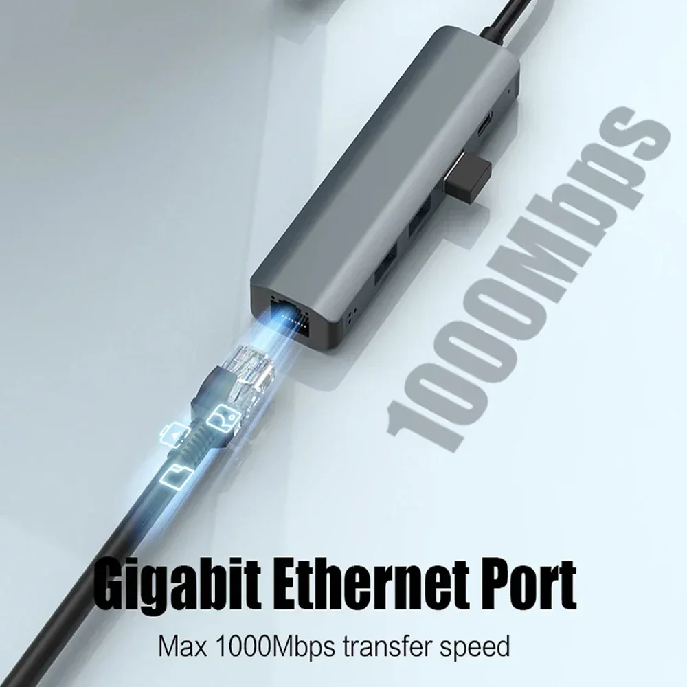 Docking Station USB C HUB USB-C USB-A Multiport Adapter Type C USB 3.0 Data Transfer Gigabit Ethernet RJ45 for MacBook Pro
Docking Station USB C HUB USB-C USB-A Multiport Adapter Type C USB 3.0 Data Transfer Gigabit Ethernet RJ45 for MacBook Pro