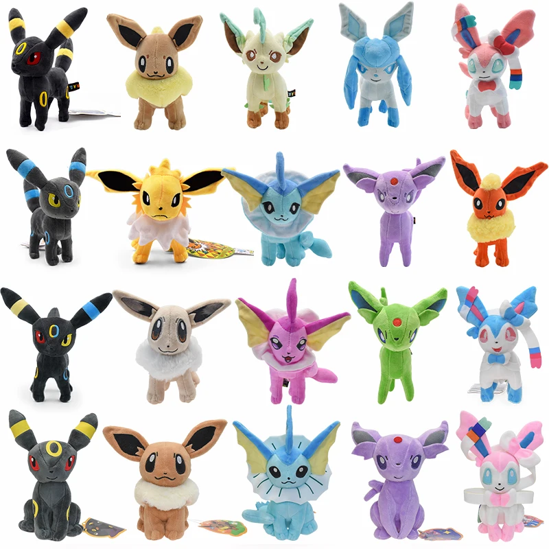 Wholesale sale of complete set Eevee Plush Toy Pokemon Eeveelution Umbreon Peluche Vaporeon Jolteon Flareon Espeon Leafeon Doll
Wholesale sale of complete set Eevee Plush Toy Pokemon Eeveelution Umbreon Peluche Vaporeon Jolteon Flareon Espeon Leafeon Doll