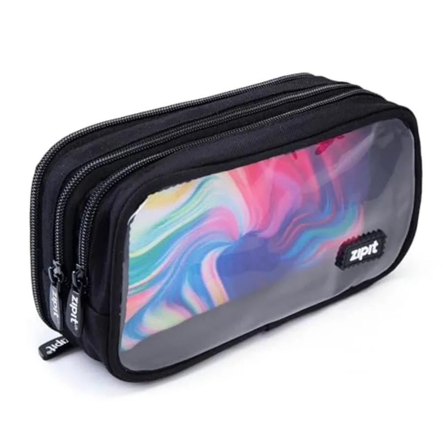 Half and Half Pencil Case, 3 Compartment Zipper Pouch for School, Stationery Bag for Teen Girls Boys and Adults
Half and Half Pencil Case, 3 Compartment Zipper Pouch for School, Stationery Bag for Teen Girls Boys and Adults