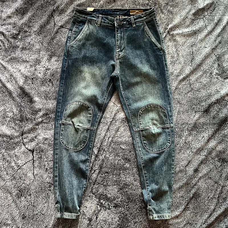 Retro Japanese Style Harlan Jeans Youthful Wear Cotton Denim Patchwork Nine Points Micro Elastic Washed out Casual Trousers
Retro Japanese Style Harlan Jeans Youthful Wear Cotton Denim Patchwork Nine Points Micro Elastic Washed out Casual Trousers