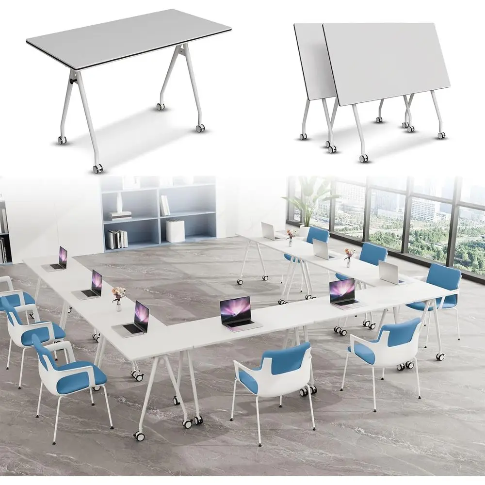 Large Stackable Meeting Table with Wheels - Space-Saving Training Table for Office, Conference Room, Seminar, Classroom (White,
Large Stackable Meeting Table with Wheels - Space-Saving Training Table for Office, Conference Room, Seminar, Classroom (White,