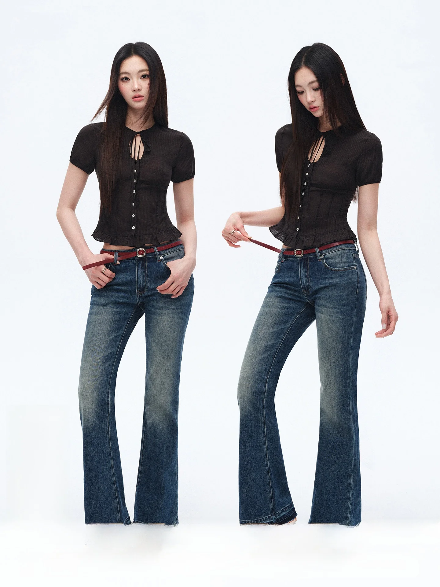 Trendkill Original Korean Style Belted Design Slimming Short Sleeve Black Shirt with Mushroom Lace Trim for Women Fashionable...
Trendkill Original Korean Style Belted Design Slimming Short Sleeve Black Shirt with Mushroom Lace Trim for Women Fashionable...