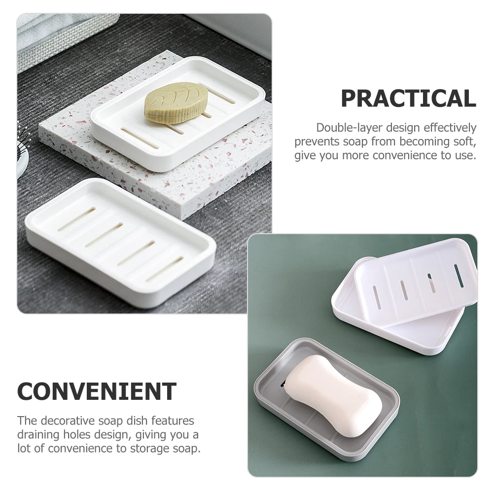 10pcs Plastic Soap Dish Double Layer Draining Storage Box Bathroom Decorative Soap Holder For Bar Shower Laundry Use
10pcs Plastic Soap Dish Double Layer Draining Storage Box Bathroom Decorative Soap Holder For Bar Shower Laundry Use