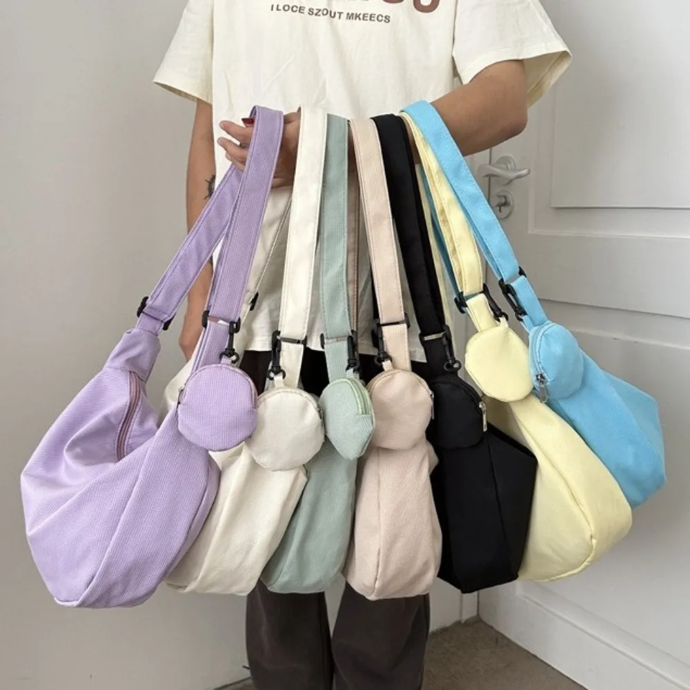 Fashion Canvas Shoulder Bag Solid Color with Coin Purse Crossbody Bags Large Capacity Dumpling Handbag for Women Girls
Fashion Canvas Shoulder Bag Solid Color with Coin Purse Crossbody Bags Large Capacity Dumpling Handbag for Women Girls