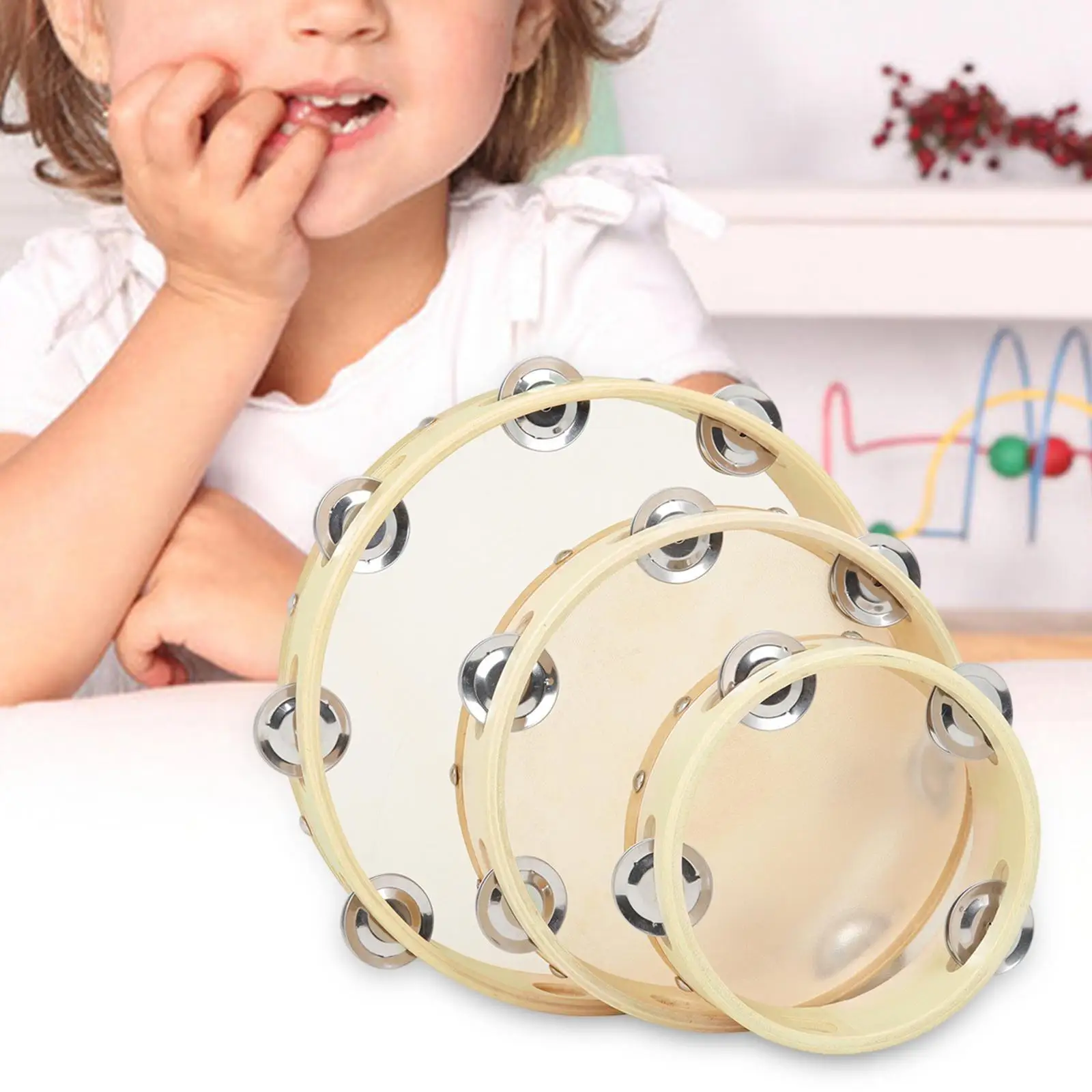 3x Handheld Tambourines Children Education 6inch 8inch 10inch Bell Wood Children Playset Toys for Games Educational Dance KTV
3x Handheld Tambourines Children Education 6inch 8inch 10inch Bell Wood Children Playset Toys for Games Educational Dance KTV