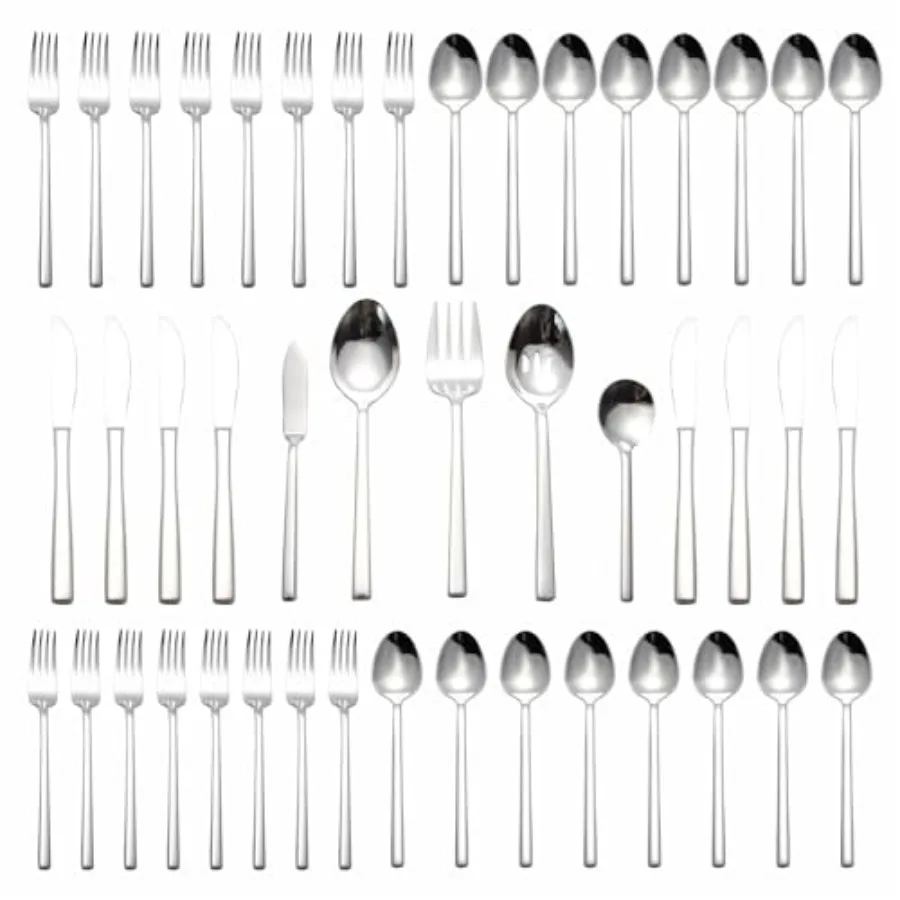 Silverware Set for 8,45 Pieces Forged Stainless Steel Flatware Set Cutlery Set,Heavy Duty and Modern Desgin,Fancy Tableware Cutl
Silverware Set for 8,45 Pieces Forged Stainless Steel Flatware Set Cutlery Set,Heavy Duty and Modern Desgin,Fancy Tableware Cutl