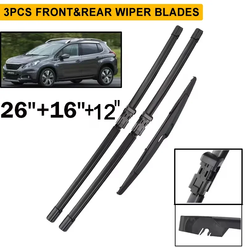 Wiper Front & Rear Wiper Blades Set For Peugeot 2008 A94 2013 - 2018 Windshield Windscreen Window Brushes 26"+16"+12"
Wiper Front & Rear Wiper Blades Set For Peugeot 2008 A94 2013 - 2018 Windshield Windscreen Window Brushes 26"+16"+12"