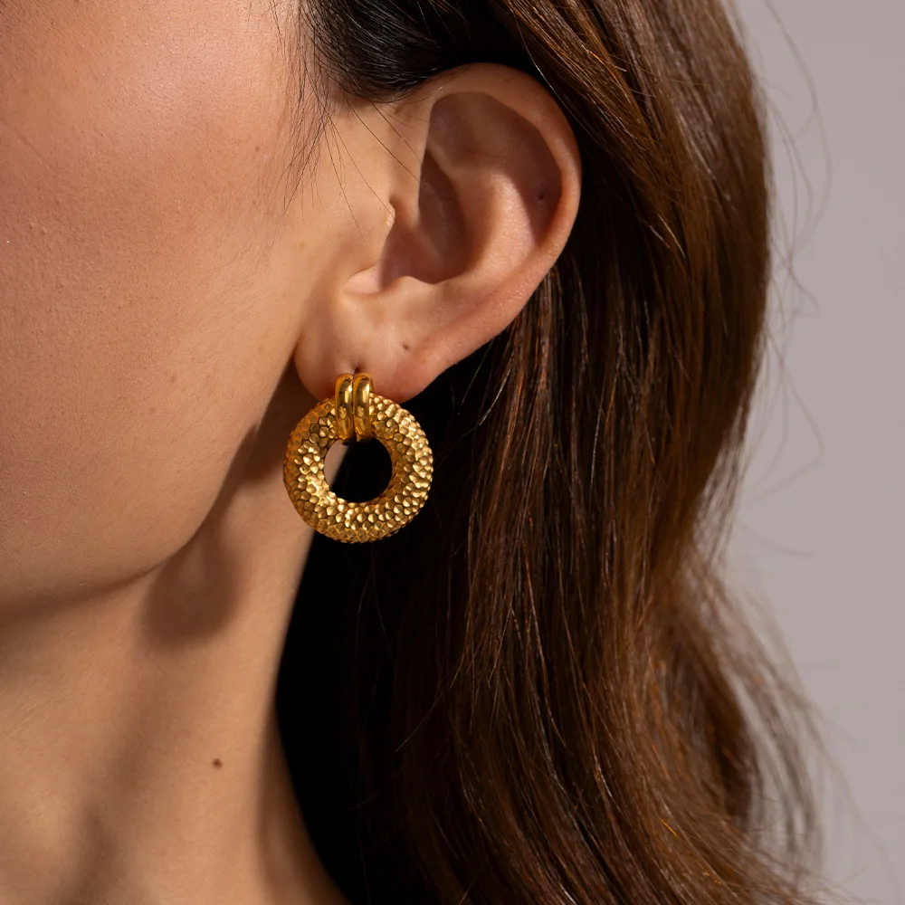 Stainless Steel PVD 18K Gold Plated Tarnish Rugged Earrings For Woman Jewelry Wholesale 2023 Trendy
Stainless Steel PVD 18K Gold Plated Tarnish Rugged Earrings For Woman Jewelry Wholesale 2023 Trendy