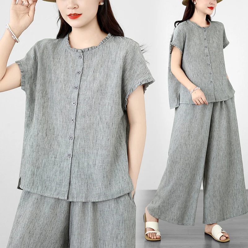 plus Size Cotton Linen Set Casual Top Bottoms Two Piece Suit Fashionable Summer New Arrival Women's Clothing Mom Wear
plus Size Cotton Linen Set Casual Top Bottoms Two Piece Suit Fashionable Summer New Arrival Women's Clothing Mom Wear