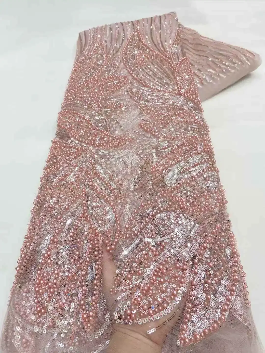 2025 High Quality Luxury African Heavy Bead White Lace Fabric 5 Yards Nigerian Pearl Embroidered Mesh Material With Sequins Z741
2025 High Quality Luxury African Heavy Bead White Lace Fabric 5 Yards Nigerian Pearl Embroidered Mesh Material With Sequins Z741