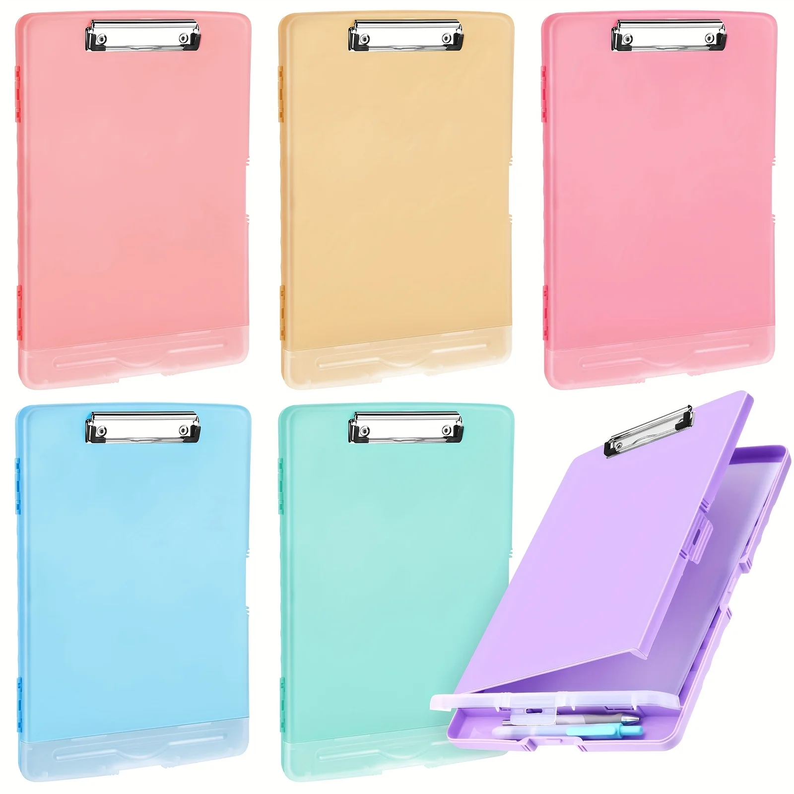 6pcs Plastic Clipboard With Storage Colored A4 Nursing Clipboards With Pen Holder Heavy Duty Waterproof Storage Nurse Folder Side Opening File Clipboard Case For Hospital
6pcs Plastic Clipboard With Storage Colored A4 Nursing Clipboards With Pen Holder Heavy Duty Waterproof Storage Nurse Folder Side Opening File Clipboard Case For Hospital