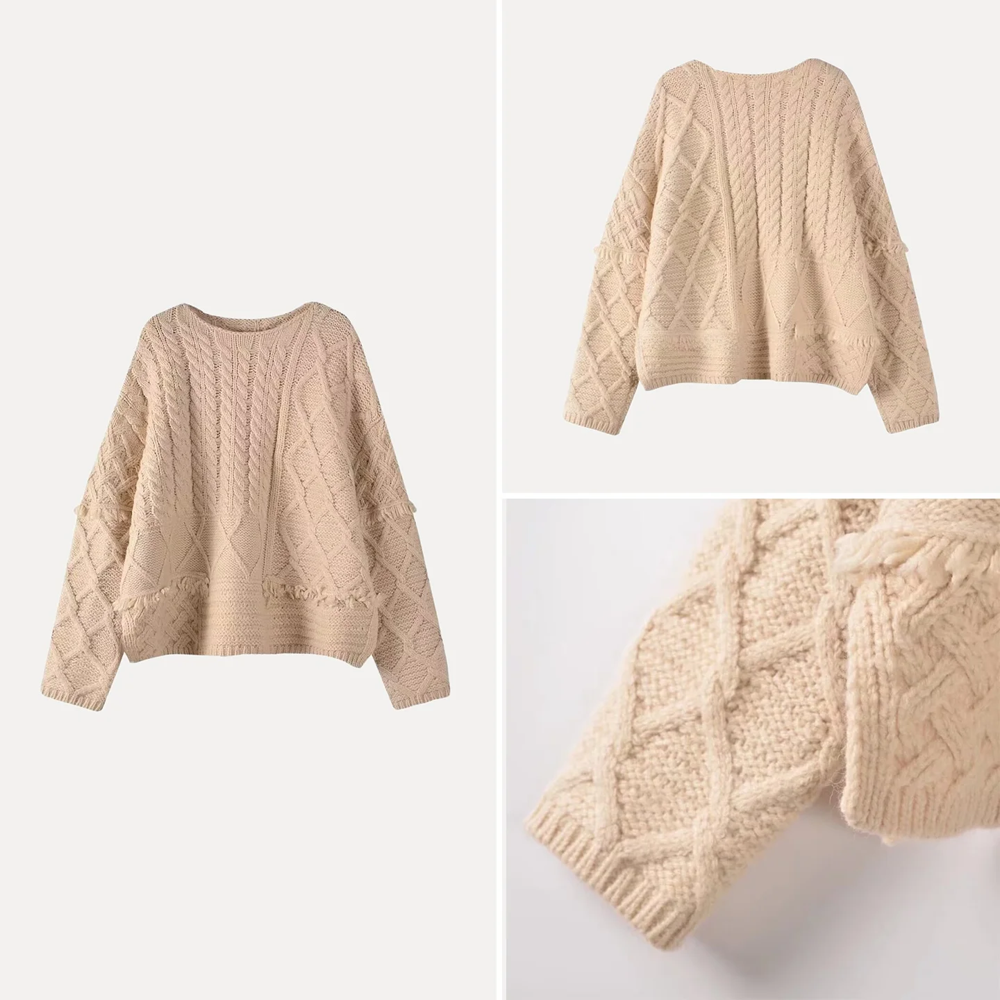 2025 Autumn New Women's Slimming Versatile round Ne Twisted Asymmetrical Overhead Tassel Sweater Knitted Long Sve Top
2025 Autumn New Women's Slimming Versatile round Ne Twisted Asymmetrical Overhead Tassel Sweater Knitted Long Sve Top