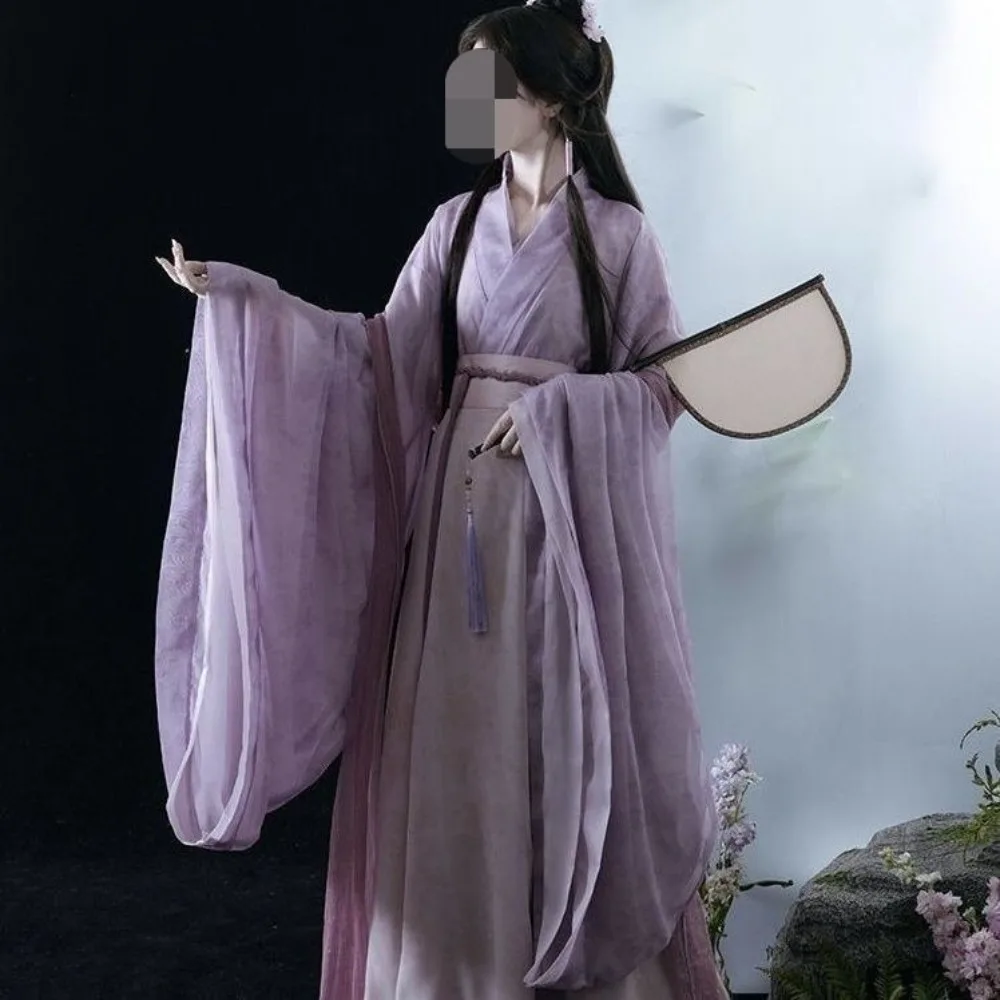 Wei Jin Style Women's Hanfu for Students, Printed Cross-Collar Wide Sleeves Chinese Ancient Costume, Da Qiao & Xiao Qiao Cosplay
Wei Jin Style Women's Hanfu for Students, Printed Cross-Collar Wide Sleeves Chinese Ancient Costume, Da Qiao & Xiao Qiao Cosplay