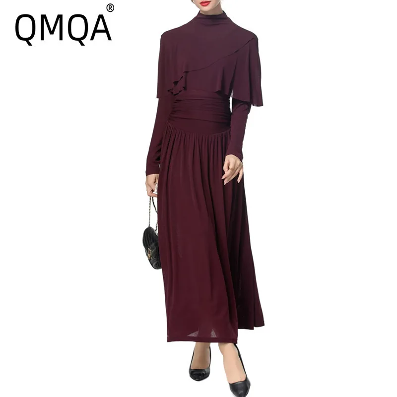 QMQA модные женские элегантные однотонные платья с воротником-стойкой и длинными рукавами, плиссированное складное платье в стиле ретро, новинка 2025, женская одежда 1A590
QMQA модные женские элегантные однотонные платья с воротником-стойкой и длинными рукавами, плиссированное складное платье в стиле ретро, новинка 2025, женская одежда 1A590