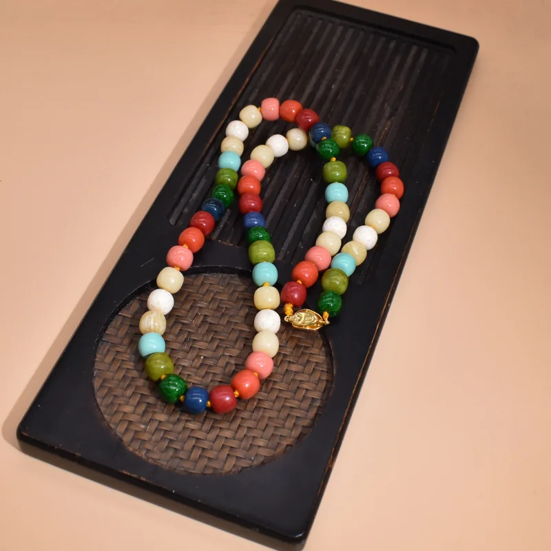 Tibetan Multi-Treasure Bucket Bead Bracelet Necklace Buddhist Beads Cultural Accessories Handmade New Men And Women
Tibetan Multi-Treasure Bucket Bead Bracelet Necklace Buddhist Beads Cultural Accessories Handmade New Men And Women