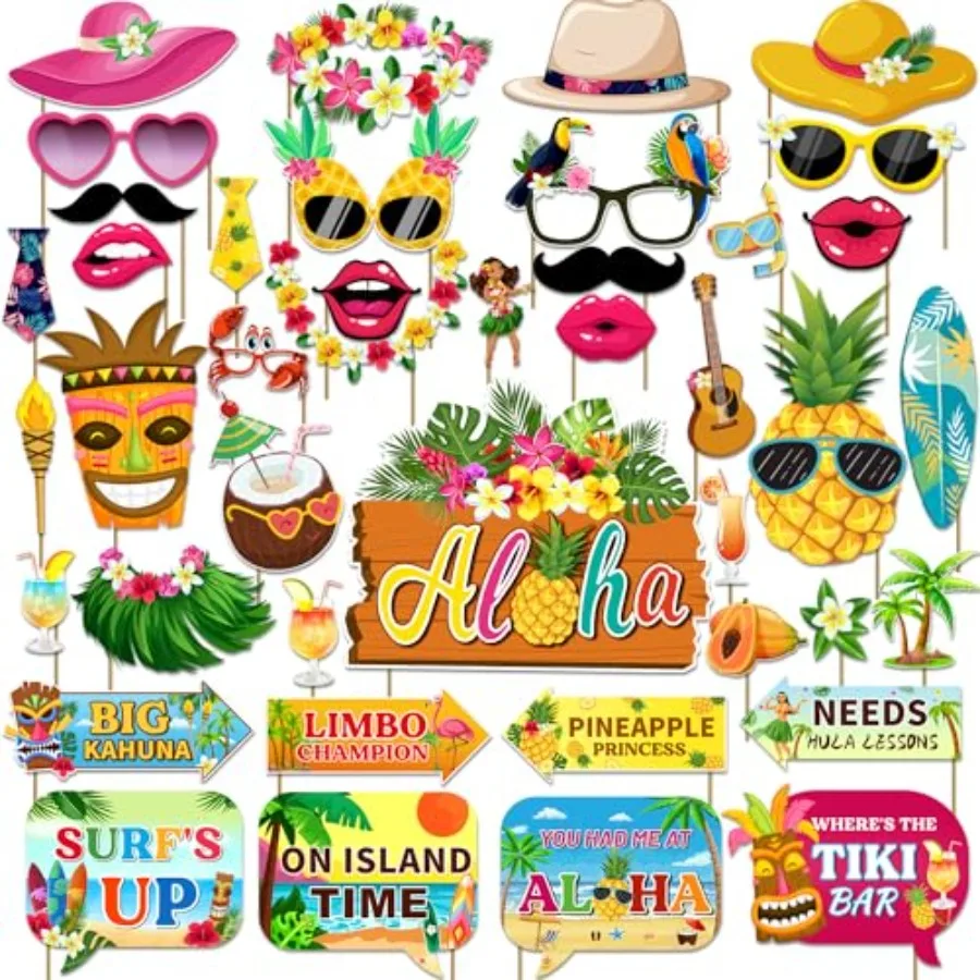 42pcs Luau Party Decorations Photo Booth Props Kit, Hawaiian Themed Party Supplies Tropical Photo Booth Props for Summer Beach
42pcs Luau Party Decorations Photo Booth Props Kit, Hawaiian Themed Party Supplies Tropical Photo Booth Props for Summer Beach