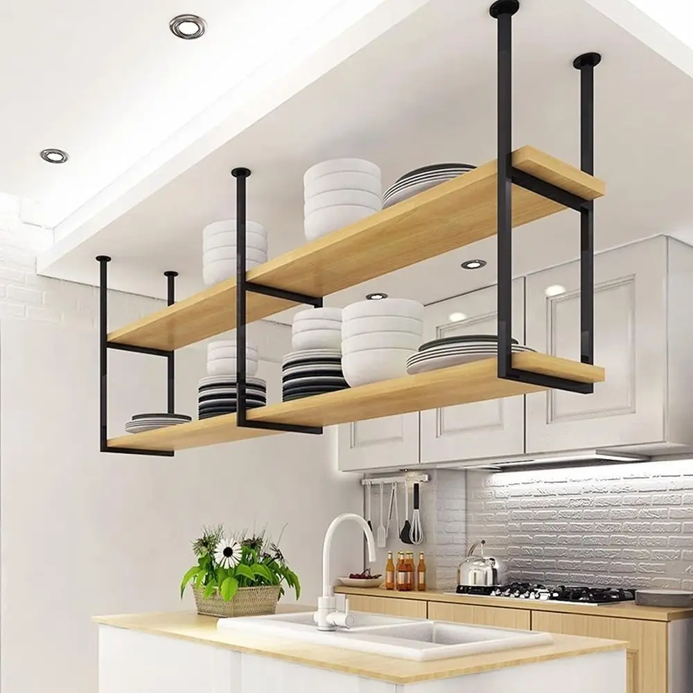 Hanging Ceiling Wine Rack - Wall Mounted Floating Shelves for Bar, Bedroom, Kitchen, and Plants (Black, 120x30x80cm)
Hanging Ceiling Wine Rack - Wall Mounted Floating Shelves for Bar, Bedroom, Kitchen, and Plants (Black, 120x30x80cm)