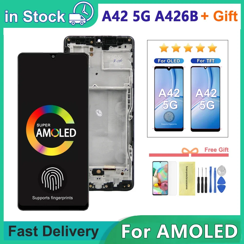 For AMOLED For Samsung A42 Lcd A426B A426U Display Touch Screen Assembly With Frame For Samsung A42 5G LCD Display
For AMOLED For Samsung A42 Lcd A426B A426U Display Touch Screen Assembly With Frame For Samsung A42 5G LCD Display