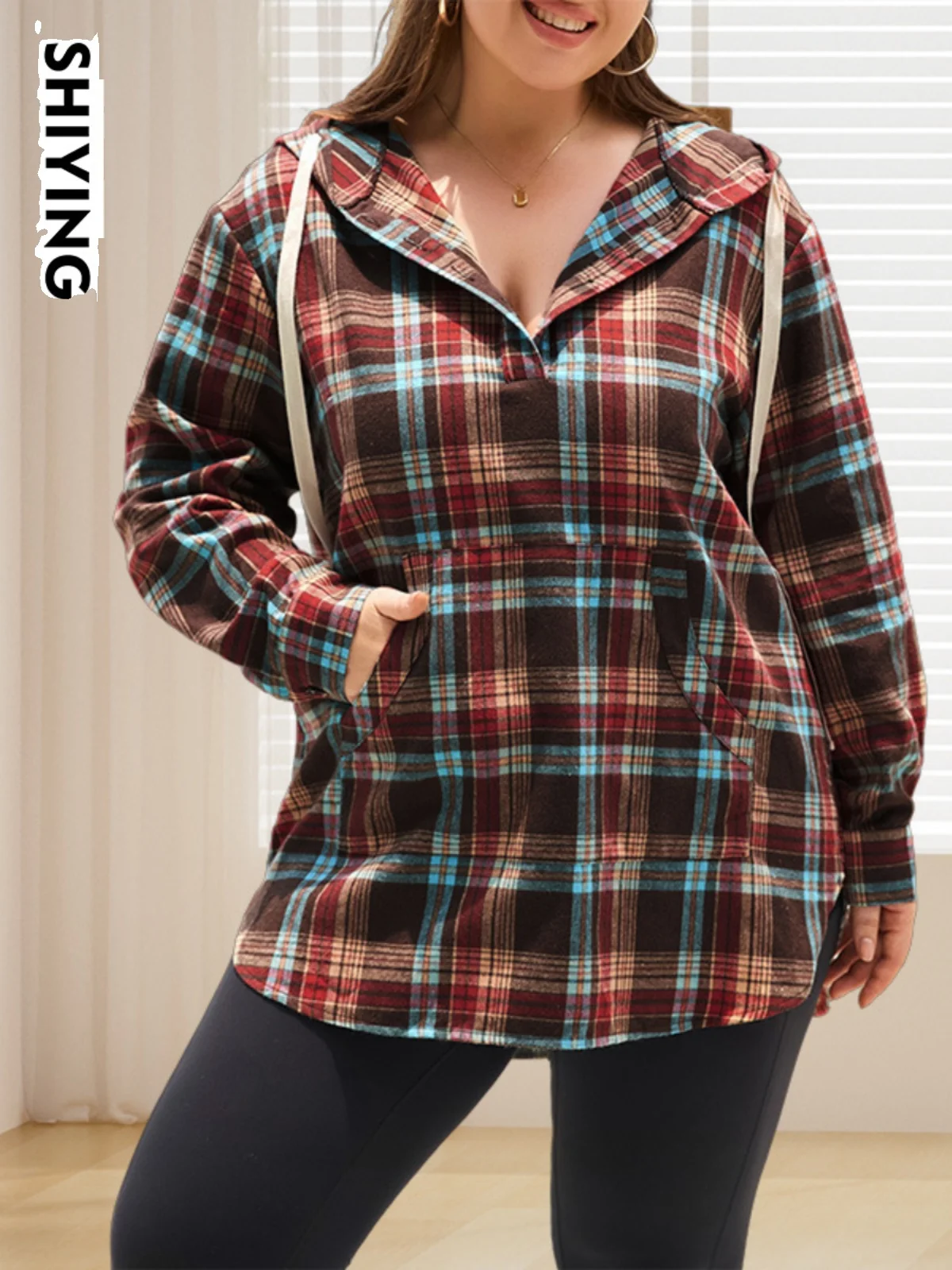 Casual Plaid Print Hoodie Loose Fit Comfortable Long Sve Sweatirt Commute Sle Regular Length Autumn Season Faion Ladies
Casual Plaid Print Hoodie Loose Fit Comfortable Long Sve Sweatirt Commute Sle Regular Length Autumn Season Faion Ladies