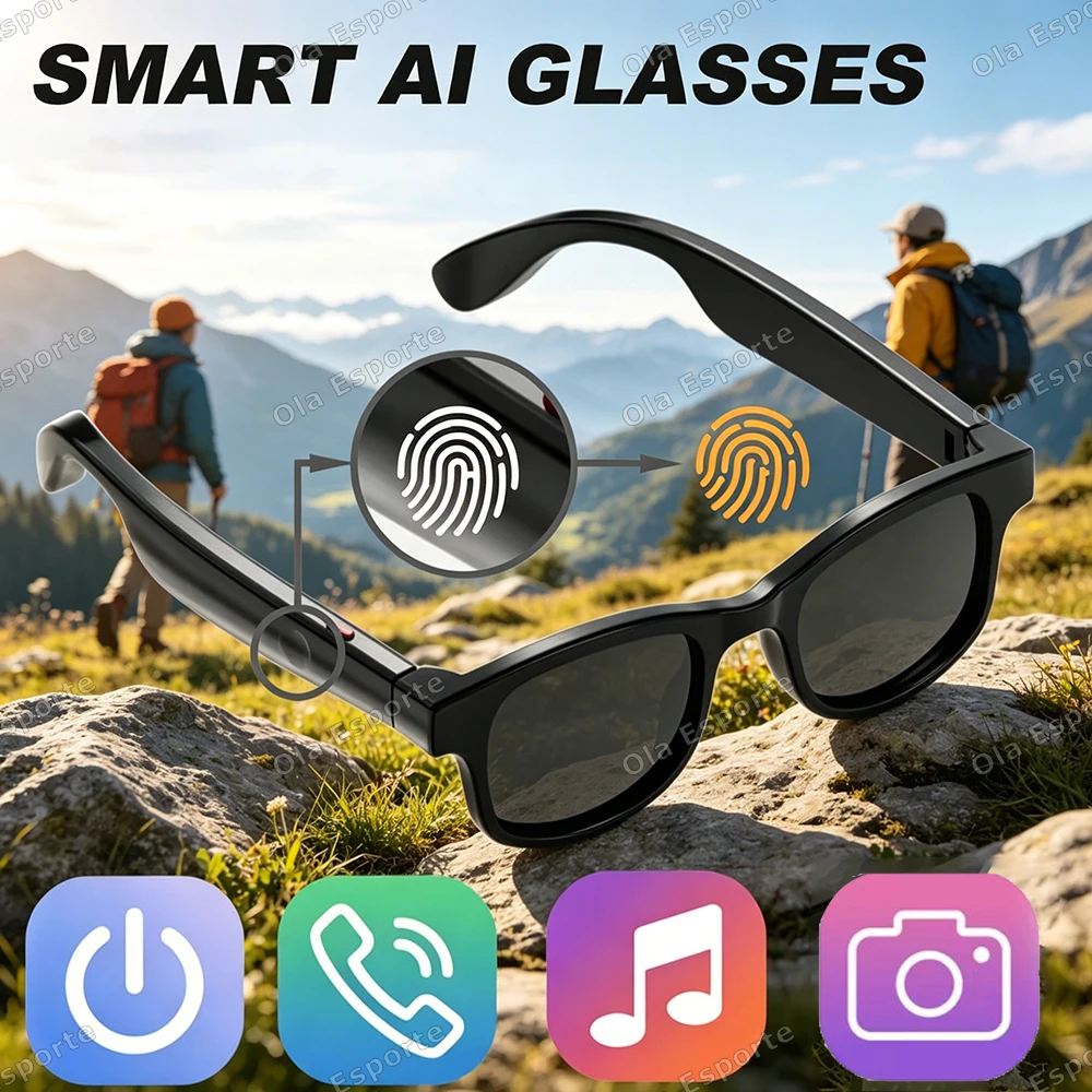 New Smart Glasses AI Voice Assistant Bluetooth Call With HD Camera Fashion Glasses Outdoor Sports Sunglasses for Men Women 2026
New Smart Glasses AI Voice Assistant Bluetooth Call With HD Camera Fashion Glasses Outdoor Sports Sunglasses for Men Women 2026