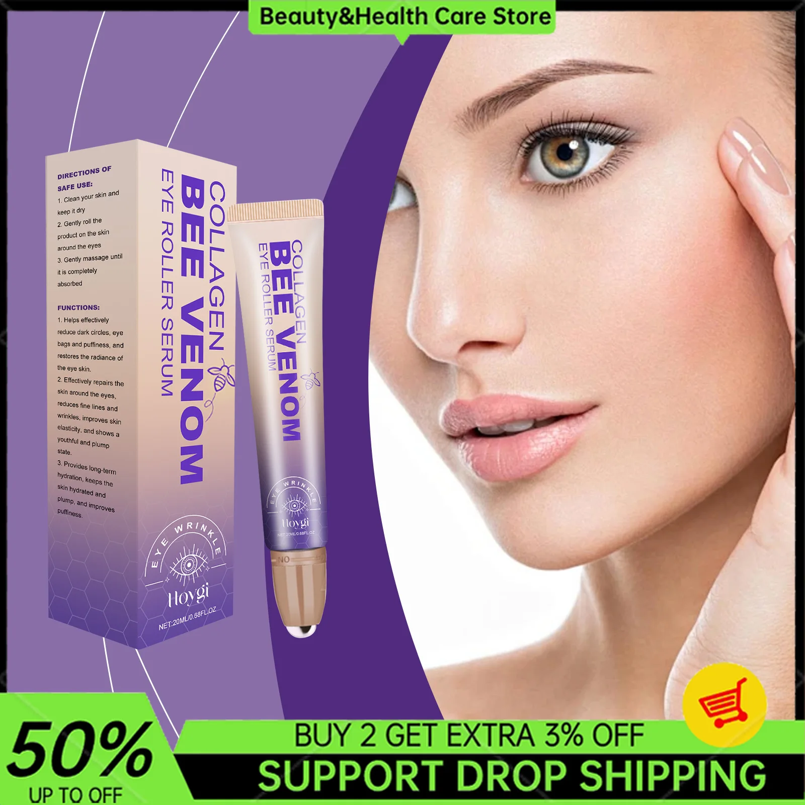 Collagen Bee Venom Eye Cream Fades Fine Line Anti Puffiness Dark Circles Tightening Moisturizing Brightening Massage Eye Cream
Collagen Bee Venom Eye Cream Fades Fine Line Anti Puffiness Dark Circles Tightening Moisturizing Brightening Massage Eye Cream