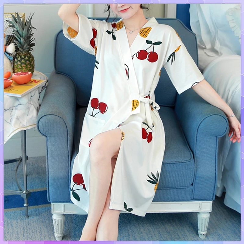 Short Sleeve Women's Cotton Kimono Robe Pajamas Summer Bathrobe Flower Printed Dressing Gown Pajama Cute Sweet Loose Nightgown
Short Sleeve Women's Cotton Kimono Robe Pajamas Summer Bathrobe Flower Printed Dressing Gown Pajama Cute Sweet Loose Nightgown