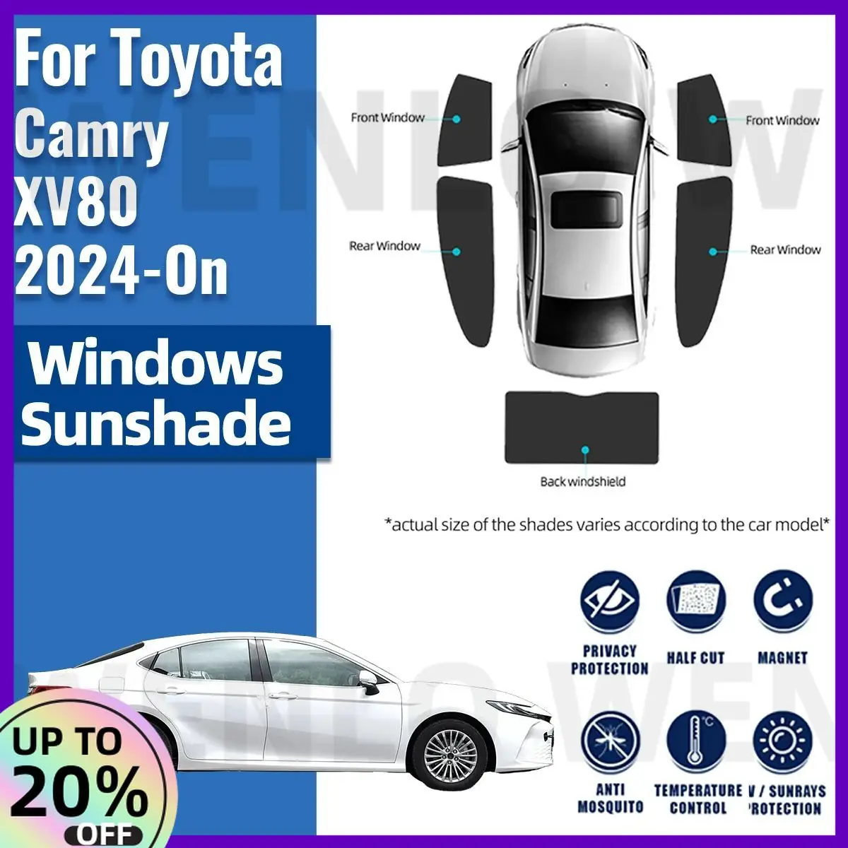 Для Toyota Camry XV80 2024 2025 автомобильный солнцезащитный козырек магнитный передний лобовое стекло рамка занавеска заднее боковое окно солнцезащитные козырьки козырек 
Для Toyota Camry XV80 2024 2025 автомобильный солнцезащитный козырек магнитный передний лобовое стекло рамка занавеска заднее боковое окно солнцезащитные козырьки козырек