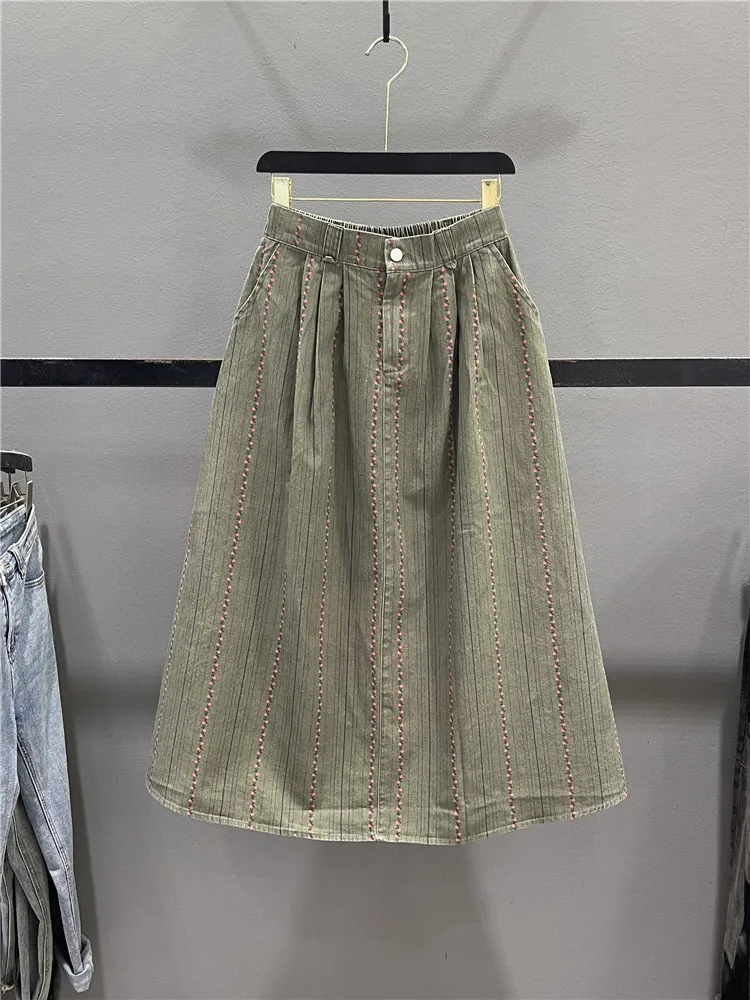 Retro Ethnic Print Denim Half Skirt Women's Loose Slimming Casual A-Line Maxi Skirt Summer 2026 Casual Style High Waist Cotto...
Retro Ethnic Print Denim Half Skirt Women's Loose Slimming Casual A-Line Maxi Skirt Summer 2026 Casual Style High Waist Cotto...