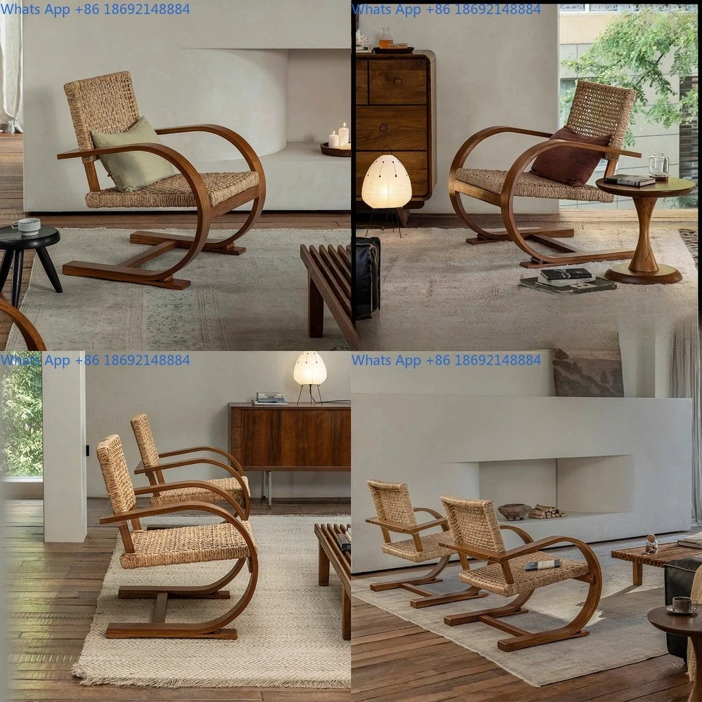 Vintage Style Rattan Rope Solid Wood Accent Chair for Living Room or Hotel Use Comfortable Single Seater with Natural Touch
Vintage Style Rattan Rope Solid Wood Accent Chair for Living Room or Hotel Use Comfortable Single Seater with Natural Touch