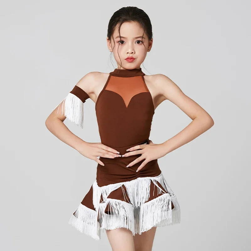 Kids Girls Latin Dance Sleeveless Backless Bodysuit and Tassels Skirts Rumba Dancewear Training Ballroom Competition Costumes
Kids Girls Latin Dance Sleeveless Backless Bodysuit and Tassels Skirts Rumba Dancewear Training Ballroom Competition Costumes