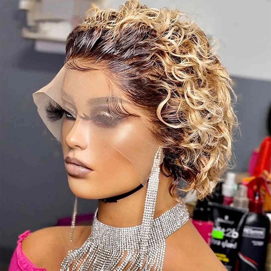 Ombre Blond Short Curly Lace Front Wigs 13x1 Brazilian Human Hair Wigs for Black Women Pixie Cut Wig Human Hair Transparent Lace
Ombre Blond Short Curly Lace Front Wigs 13x1 Brazilian Human Hair Wigs for Black Women Pixie Cut Wig Human Hair Transparent Lace