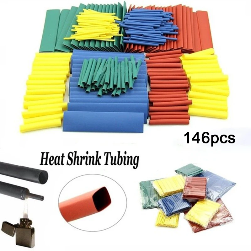 164pcs 2:1 Heat Shrink Tubing 2:1Wire Cable Wrap Assortment Electric Insulation Tube Kit Color Random
164pcs 2:1 Heat Shrink Tubing 2:1Wire Cable Wrap Assortment Electric Insulation Tube Kit Color Random