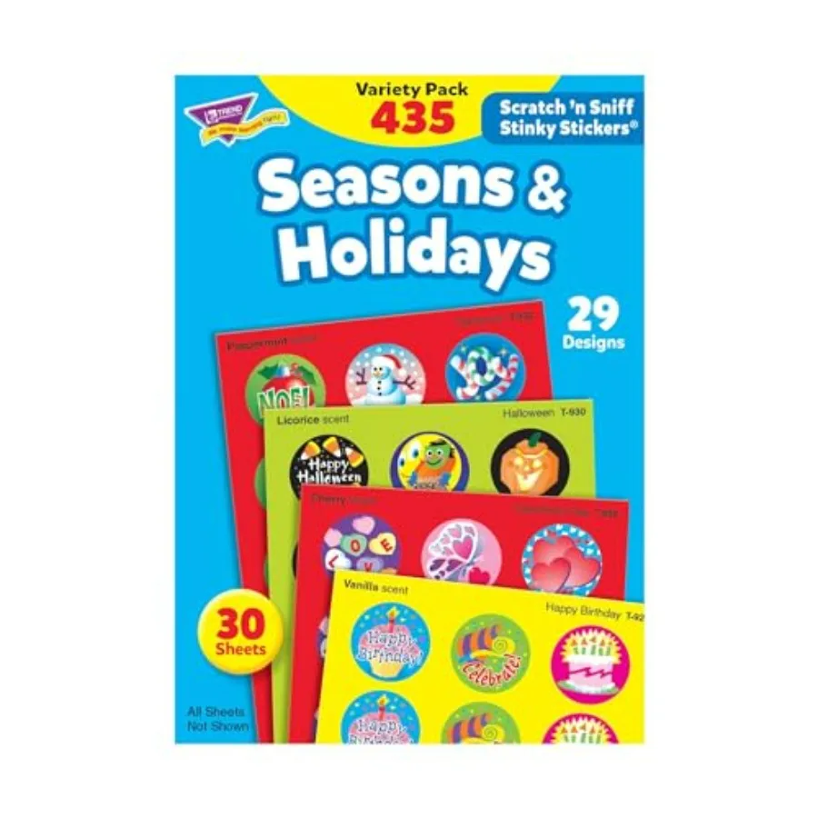 : Seasons and Holidays, Scented Scratch 'N Sniff Stinky Stickers, Fun for Rewards, Incentives, Crafts and as Collectibles, 29 D
: Seasons and Holidays, Scented Scratch 'N Sniff Stinky Stickers, Fun for Rewards, Incentives, Crafts and as Collectibles, 29 D