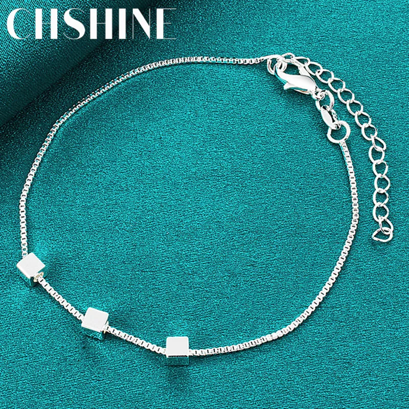 CHSHINE 925 Sterling Silver Small Square Bracelet For Women Wedding Party Gift Fashion Jewelry
CHSHINE 925 Sterling Silver Small Square Bracelet For Women Wedding Party Gift Fashion Jewelry