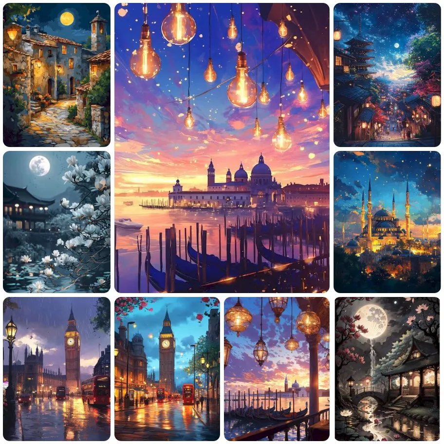 DIY Magical Night City Jigsaw Puzzle, Venice and London Landmarks with Glowing Lights, Whimsical Urban Art for Home Decor
DIY Magical Night City Jigsaw Puzzle, Venice and London Landmarks with Glowing Lights, Whimsical Urban Art for Home Decor
