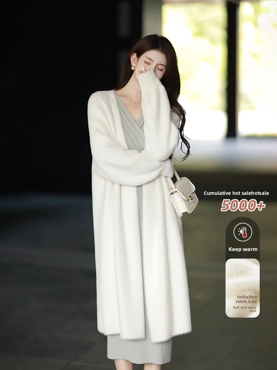 Ms.Daoge Long Knitted Cardigan Women's Loose Fit Warm Soft Nylon Coat over Knee Length Casual Sle Pure Color Autumn Winter ...
Ms.Daoge Long Knitted Cardigan Women's Loose Fit Warm Soft Nylon Coat over Knee Length Casual Sle Pure Color Autumn Winter ...