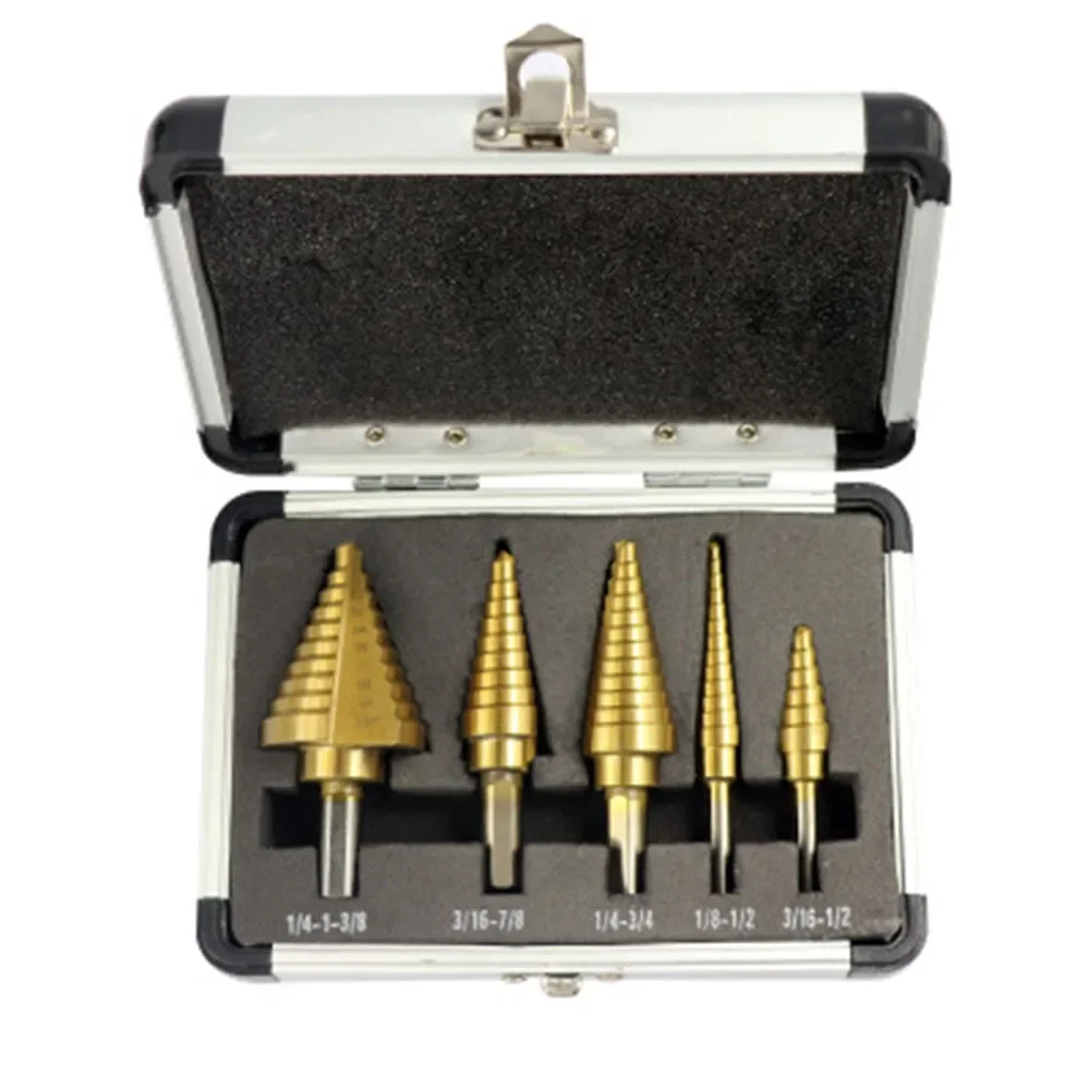 5pcs Step Drill Bit Set Hss Cobalt Multiple Hole s pagoda drill 1/4-3/4 3/16-1/2 1/8-1/2 1/4-3/8 3/16-7/8 Bits
5pcs Step Drill Bit Set Hss Cobalt Multiple Hole s pagoda drill 1/4-3/4 3/16-1/2 1/8-1/2 1/4-3/8 3/16-7/8 Bits
