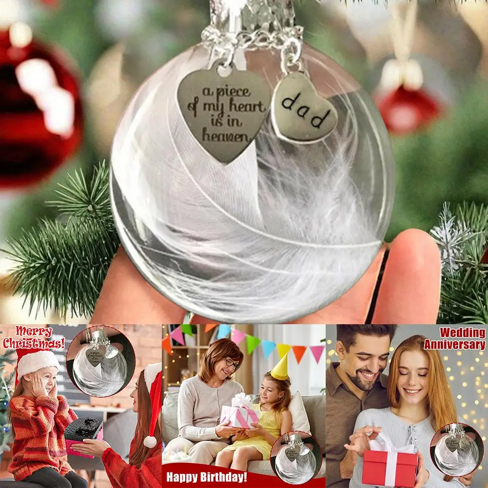 Transparent Feather Ball Memorial Ornament for Christmas Tree Symbol of Forever Love and Eternal Remembrance M9O9
Transparent Feather Ball Memorial Ornament for Christmas Tree Symbol of Forever Love and Eternal Remembrance M9O9