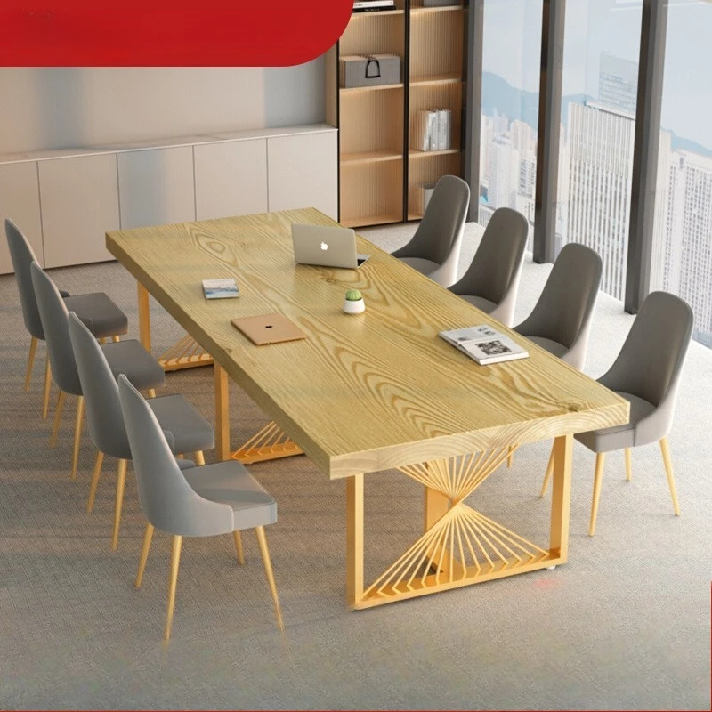Nordic solid wood conference table long table simple modern office training staff large table long workbench 
Nordic solid wood conference table long table simple modern office training staff large table long workbench