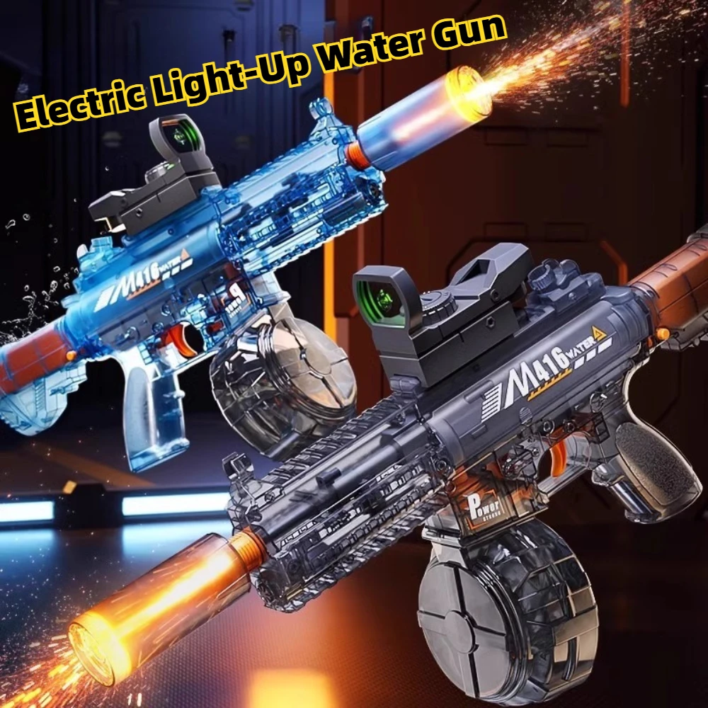 Электрический водяной пистолет Model Strobe Firelight M416 с автоматической перезарядкой, многозарядный, большой емкости, игрушка для распыления воды
Электрический водяной пистолет Model Strobe Firelight M416 с автоматической перезарядкой, многозарядный, большой емкости, игрушка для распыления воды