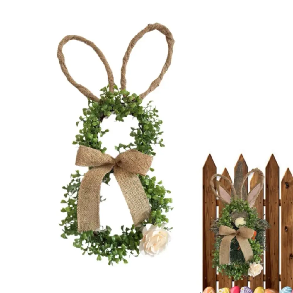19.6 Inch Easter Wreaths With Flower Linen Bow Front Door Wreath Green Plant Simulation Design Bunny Shape Wreath
19.6 Inch Easter Wreaths With Flower Linen Bow Front Door Wreath Green Plant Simulation Design Bunny Shape Wreath
