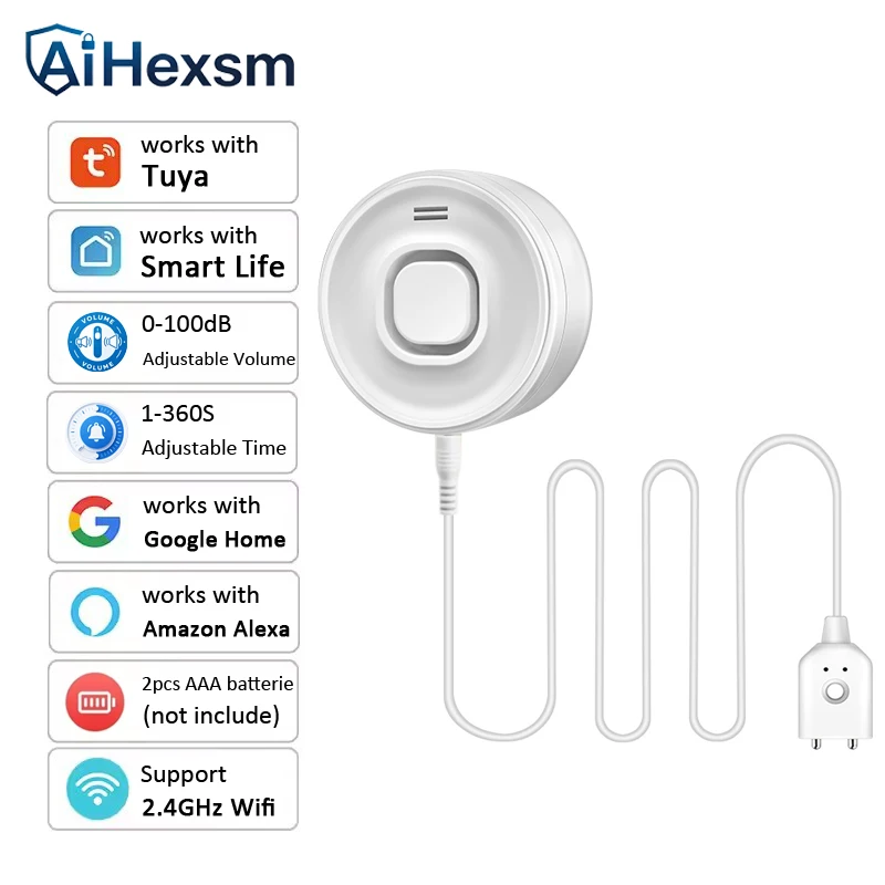 Water leakage sensor 100DB Adjustable sound WIFI leak level detector security Overflow protection Tuya Smart Life App home alarm
Water leakage sensor 100DB Adjustable sound WIFI leak level detector security Overflow protection Tuya Smart Life App home alarm