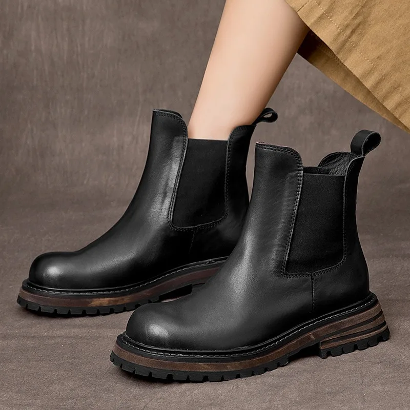 Birkuir Thick Heel Chelsea Boots For Women Slip On 3.5cm Platform Short Boots High Top Shoes Genuine Leather Slip On Ankle Boots
Birkuir Thick Heel Chelsea Boots For Women Slip On 3.5cm Platform Short Boots High Top Shoes Genuine Leather Slip On Ankle Boots