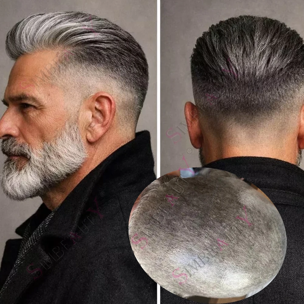 Men's Wigs 1B80 1b5 0Grey Black Human Hair Men Toupee Super Durable 0.1mm HD Skin PU Base Natural Hairline Prosthesis Capillary
Men's Wigs 1B80 1b5 0Grey Black Human Hair Men Toupee Super Durable 0.1mm HD Skin PU Base Natural Hairline Prosthesis Capillary
