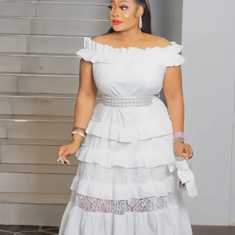 African Dresses For Women Elegant African Short Sleeve Off Shoulder Lace Patchwork Layered Midi Dress Dashiki African Clohting
African Dresses For Women Elegant African Short Sleeve Off Shoulder Lace Patchwork Layered Midi Dress Dashiki African Clohting